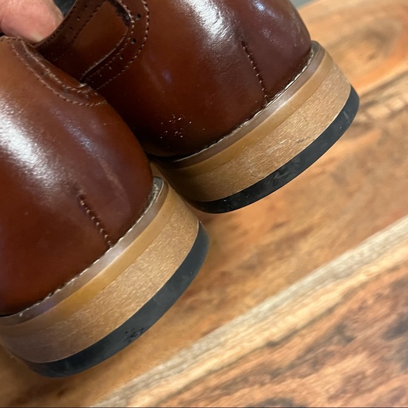 Stacy Adams Dunbar Tan Wingtip Oxfords 9W - Picture 9 of 13